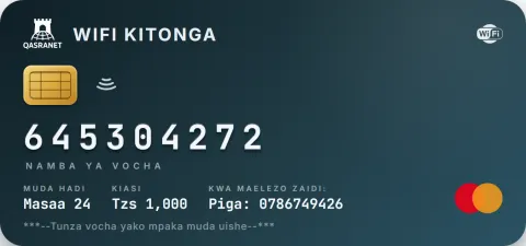 Bank Card WiFi voucher design preview