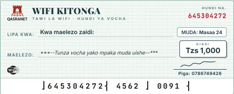 Bank Cheque WiFi voucher design preview
