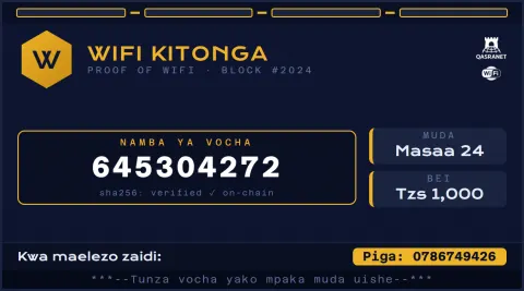 Blockchain Token WiFi voucher design preview