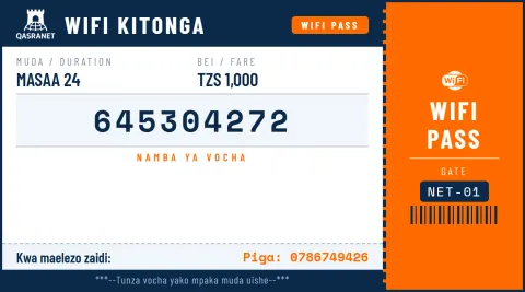 Boarding Pass WiFi voucher design preview
