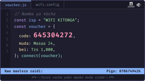 Code Editor WiFi voucher design preview