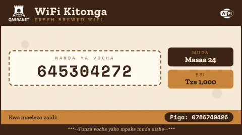 Coffee Bean WiFi voucher design preview
