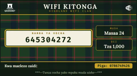 Highland Tartan WiFi voucher design preview