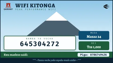 Kilimanjaro WiFi voucher design preview
