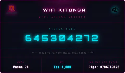 Neon Glow WiFi voucher design preview
