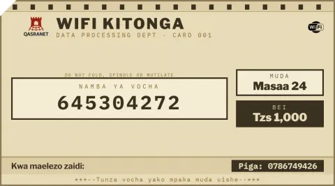 Punch Card WiFi voucher design preview