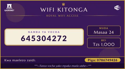 Royal Purple WiFi voucher design preview