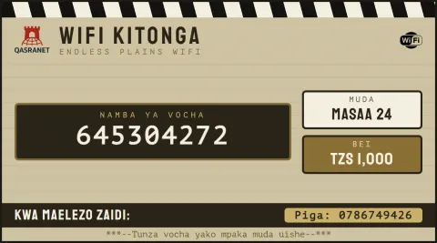 Serengeti Stripes WiFi voucher design preview