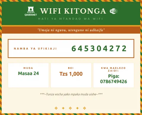 Swahili Kanga WiFi voucher design preview