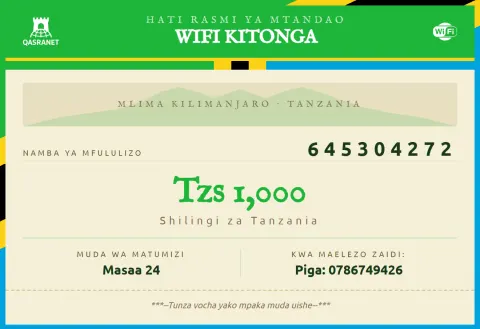 TSh Banknote WiFi voucher design preview
