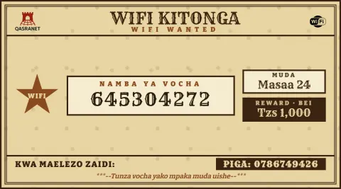 Wild West WiFi voucher design preview