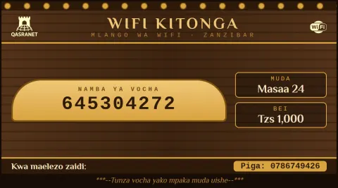 Zanzibar Door WiFi voucher design preview